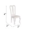 Wooden Dollhouse Dining Chairs, Set of 2, Accent Chairs for Doll Houses, Miniature Furniture, White, Upholstered, for 3 inch to 6 inch Dolls