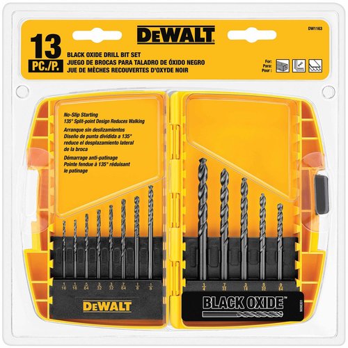 DEWALT Black Oxide Drill Bit Set with Pilot Point, 13-Piece (DW1163)