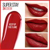 Maybelline Super Stay 24, 2-Step Liquid Lipstick Makeup, Long Lasting Highly Pigmented Color with Moisturizing Balm, Keep Up The Flame, Red, 1 Count