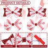 Whaline 4Pcs Baseball Glitter Hair Bow Clips Red and White Baseball Prints Cheer Hair Barrettes Grosgrain Ribbon Sports Theme Alligator Clips for Girls Teens Toddlers