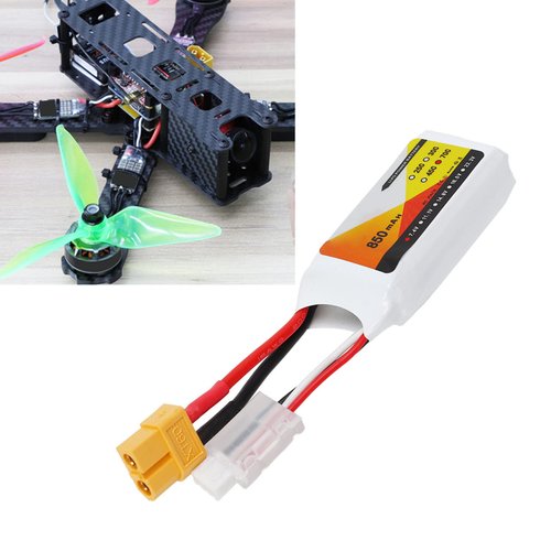 Luqeeg Lipo Battery - 7.4V 850mah 70C 2S Lipo Battery, Lipo Battery with Plug Accessory Fit for QAV250 Quadcopter 1 18 Scale RC Truck Vehicles Car, Remote Control Car Parts