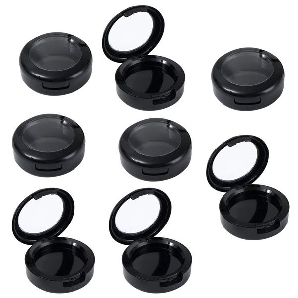 Lurrose 8Pcs Empty Makeup Eyeshadow Box Round Eyeshadow Storage Case Travel Eyeshadow Container for Women Girls