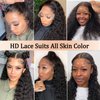 13x4 Deep Wave Lace Front Wigs Human Hair Pre Plucked 22 Inch Curly Lace Front Wig Human Hair 180 Density Deep Wave Frontal Wig for Women Glueless Wigs Human Hair with Natural Hairline (22 Inch)
