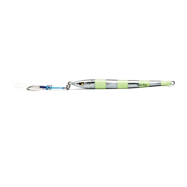 Mustad Moonriser Fishing Jig Front Weighted Vertical Jigging Lure for Tuna, Streaker Style Slim Profile 150g or 5.3 oz, Full Chrome - 1 Piece