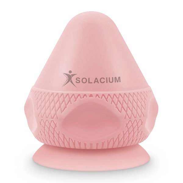 Solacium Mountable Massage Therapy Tool - Multi-Surface Suction Cup Wall Massage Tool for Sore Muscles, Myofascial Release, Stress Relief, Trigger Point and Deep Tissue Massage (Pink)