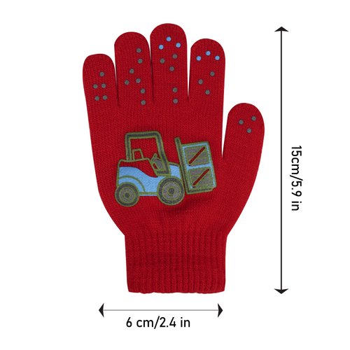 Hicdaw 6 Pairs Kid's Winter Gloves Toddler Gloves Stretchy Warm Gloves Boys or Girls Knit Gloves Kid Gloves