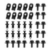Ajxn 35 PCS Under Engine Cover Splash Guard Bolts, Car Bumper Fender Lining Rivets Nylon Push Clips, Push Metal U-Clip Retainers, Product Compatible with Cars, Trucks, Vans, SUVs, Trailers (Black)