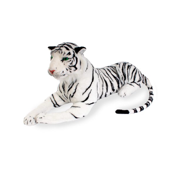 Real Planet Stuffed Toy, 10'' White Tiger, Plush Animal Toy, Soft Stuffed Animal, Realistic Tiger Plush Toy, Ideal Gift for Kids