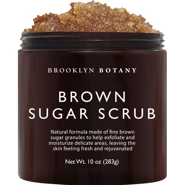 Brooklyn Botany Brown Sugar Body Scrub - Moisturizing and Exfoliating Body, Face, Hand, Foot Scrub - Fights Acne, Fine Lines & Wrinkles, Great Gifts For Women & Men - 10 oz