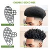 KOUPA Silicone Curly Hair Brush with Pick Comb, One Piece Twist Curl Comb for Afro Curls, Washable Hair Tool for Men Women, Grey