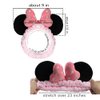 JIAHANG Mouse Ears Facial Spa Headbands, Coral Fleece Wash Face Hair Band, Velvet Bow Shower Hair Band for Girls Women Make up Hair Accessories