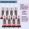 8pcs x15ML B7000 Jewelry Rhinestones Glue, B-7000 Clear Super Glue Transparent Industrial Adhesive for Phone Repair Jewelery Making Crafts Gem Fabric Metal Nail Art Stone Wood Glass