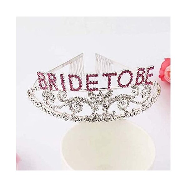 Veewon Pretty Rhinestone Sparkle Bride to Be Tiara Crown Headband Comb Wedding Bridal Shower Party Decorations