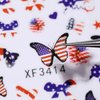 4th of July Nail Art Stickers 3D Patriotic Nail Decals USA Flag Independence Day Nail Stickers Self-Adhesive American Flag Designer Nail Art Supplies for Women Kids Girls Manicure Decoration