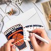 REWIDPARTY Basketball Party Invitations with Envelopes & Stickers（Set of 15） Basketball Birthday Party Shaped Fill-in Invitations Basketball Game Invite Card Basketball Party Supplies for Kids Adults