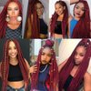 34inch Long Braiding Hair Pre Stretched 6 Packs 110G/Pack Burgundy Easy Braids Yaki Texture Synthetic PreStretched Crochet Hair Extensions For Braiding(#900,6Packs,34inch)