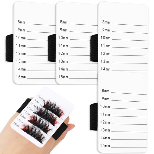 False Lash Tray, 4 Pack Lash Holder Lash Tiles for Lash Extension Supplies Eyelash Extension Hand Pallet with Adjustable Wrist Strap False Lash Tray Tools One Size Fits Most Eyelash Extension Holder