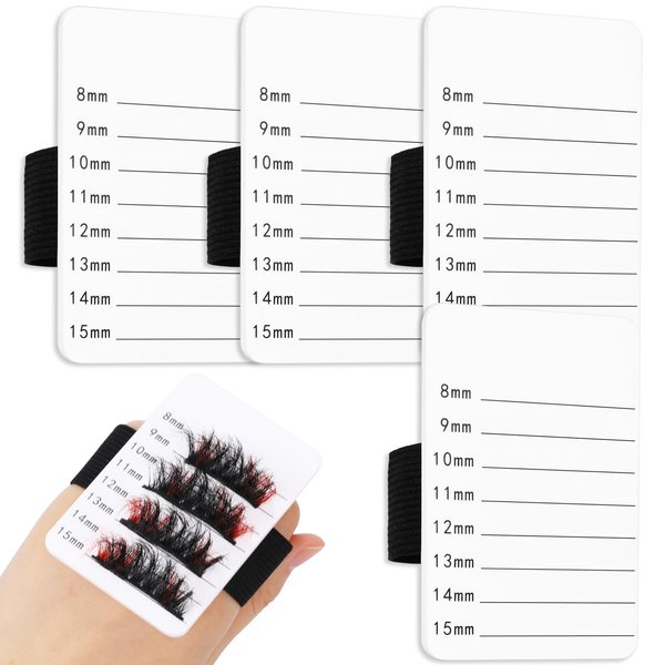 False Lash Tray, 4 Pack Lash Holder Lash Tiles for Lash Extension Supplies Eyelash Extension Hand Pallet with Adjustable Wrist Strap False Lash Tray Tools One Size Fits Most Eyelash Extension Holder