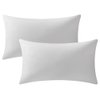 DEZENE Decorative Pillow Cases 12x20 Off-White: 2 Pack Cozy Soft Velvet Rectangular Throw Pillow Covers for Farmhouse Home Decor