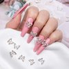 20Pcs Butterfly Nail Charms - 3D Nail Charms Y2K Silver Alloy Nail Rhinestones for Acrylic Nails Shiny Nail Crystals Nail Gems Nail Jewels for Nail Art DIY Nail Decorations (Silver Butterfly)