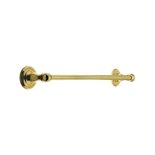 30" Brass Towel Bar with Classic Rosettes in Polished Brass