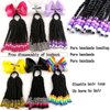 Kids Ponytail Hair Extension Braid Girls Braided Ponytail Hair Extension Clip On Go For Girls Beads,Black Hair Band & Bow Included,Detachable and Reusable (black)