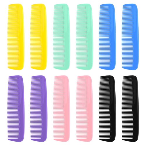 Comb, Hair Comb, Combs for Women, Fine Tooth Comb, Combs for Men, Small Comb, Travel Comb, Pocket Comb, Mini Comb, 12 Pack Small Comb Set, Black Comb, White, Purple, Green, Yellow, Pink Comb