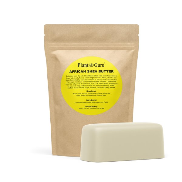 Raw African Shea Butter 1 lb. Bar 100% Pure Natural Unrefined IVORY - Imported From Ghana - Ideal Moisturizer For Dry Skin, Body, Face And Hair Growth. Great For DIY Soap and Lip Balm Making.