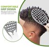 KOUPA Silicone Curly Hair Brush with Pick Comb, One Piece Twist Curl Comb for Afro Curls, Washable Hair Tool for Men Women, Grey