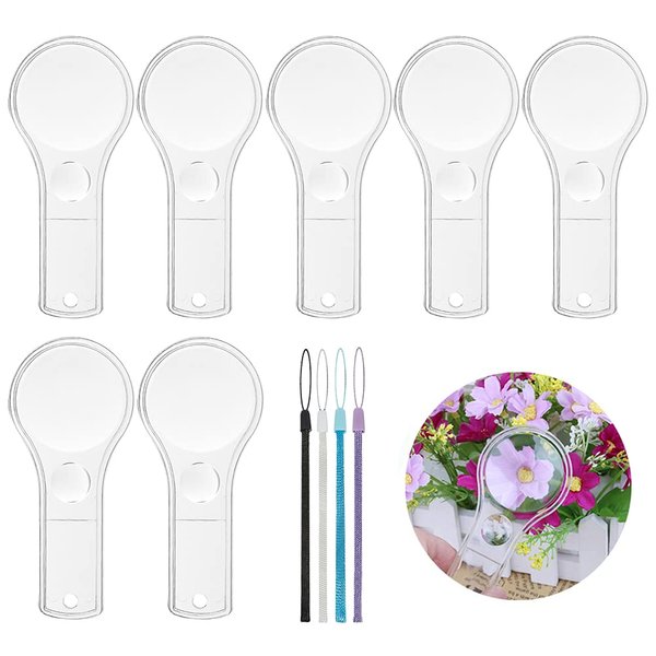 24 Pack Plastic Magnifier, Mini Magnifying Glass 5X and 15X Handheld Reading for Kids Home, Classroom, Outdoor Science Observation Hand Lens IRCHLYN