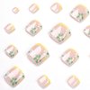 VOIV Summer Press On ToeNails,French Edge Fake Nails Small Flower False Nails Glossy Acrylic Full Cover Nail Glue Toenails Tips Nail Kit 24pcs, White,Yellow