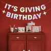 Pre-Strung It's Giving Birthday Banner -8.2 Feet Sparkle Iridescent Banner Fun Birthday Party Decorations Birthday Banner Sign 21st Bday Supplies Holographic Glitter Garland Decor No DIY