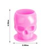 OFEYLE Tattoo Ink Caps Disposable Skull Tattoo Ink Cups 200PCS Plastic Ink Caps for Tattooing Makeup Pigment Ink Cups Tattoo Ink Holder Tattoo Supplies and Equipment, Tattoo Accessories (Pink)