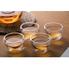 CNGLASS Tea Cups Set of 4 Double Wall Glass Tea Cup, 5.1oz Asian Insulated Clear Teacups 150ML,Small Espresso Cup for Coffee