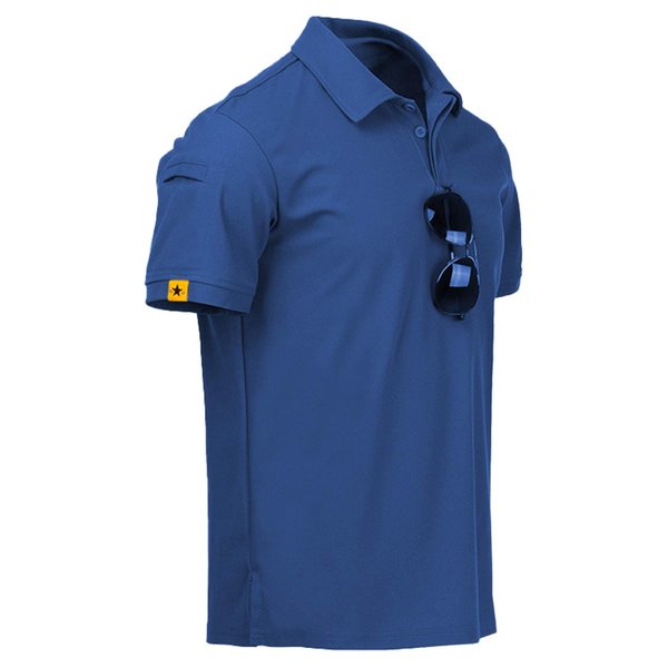 ZITY Mens Polo Shirt Short Sleeve Sports Golf Tennis T-Shirt Blue 012
