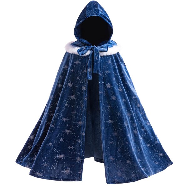 PURFEEL 2024 Girls Snow Hooded Cape Kids Princess Cape for Elsa 2-3T