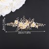 Teyglen Flower Bride Wedding Hair Comb Gold Leaf Headpiece Bridal Crystal Pearl Hair Side Comb Floral Hair Piece Decorative Hair Accessories for Women Girls