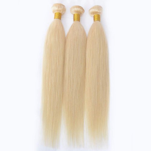 Choshim Hair 613 Blonde 1 Bundles Human Hair Silky Straight 100% Brazilian Virgin Remy Hair Weaves Platinum Blonde Hair Extensions(22inches, 100grams)