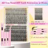 calphdiar Eyelash Extension Kit 320PCS Lashes Clusters 30D+40D Lash Extension Kit 9-16mm Wispy Cluster Eyelash Extensions Kit with Lash Bond and Seal Tweezers Natural Lash Clusters Kit for Beginners