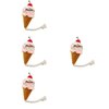 LOGOFUN 4pcs Dog Squeak Toy Ice Cream Cone Dog Play Sound Toys Creative Puppy Chewing Lovely Dog Interactive Toy for Pet Supplies - Pink