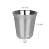 RECAPS 80ml Stainless Steel Espresso Cups Set - 2 Pack Double Wall 304 Stainless Steel Demitasse Cups 2.7oz