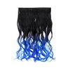FREE BEAUTY Black and blue Clip in Hair Extensions Long Wavy U-Shaped Hair Extension with 5 Secure Clips Synthetic Hairpieces for Women