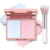 Boobeen Highlighter Contour Makeup Palette Face Matte Bronzer Powder, Compact Contouring Blush for Cheeks, Natural Long Lasting with Brush (01#)