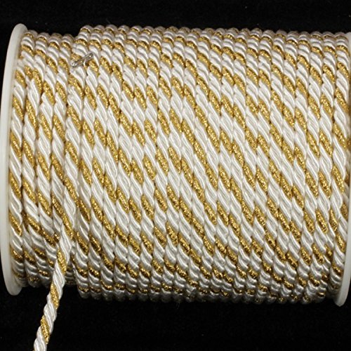Cream With Gold Braided Cording 4.8mm x 55 Yards
