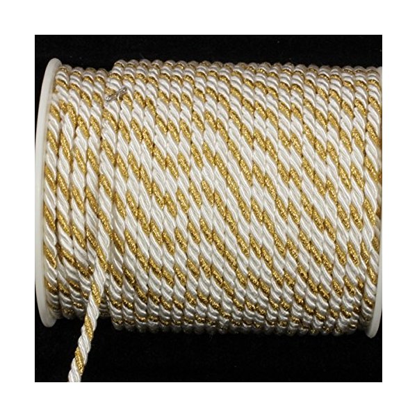Cream With Gold Braided Cording 4.8mm x 55 Yards