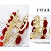 Ahoney Metal Gold Hair Clips 2.5" Medium Hair Claw Clips for Thin Hair, Fancy Rose Hair Clips Hair Tassel Hair Styling Accessories for Women Girls (Rose)