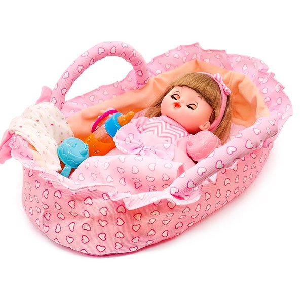 Baby Doll Bassinet Portable Carrier for 8-12 Inches Doll Accessories Baby Doll Crib Set Toys Baby Doll Cradle Sleeping Basket Bed