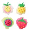 Rocutus 4pcs Child Bath Shower Sponge Pouf Loofahs Mesh Brush Shower Ball Cute Bath Flower with Hooks for Travel (Mixed 4)