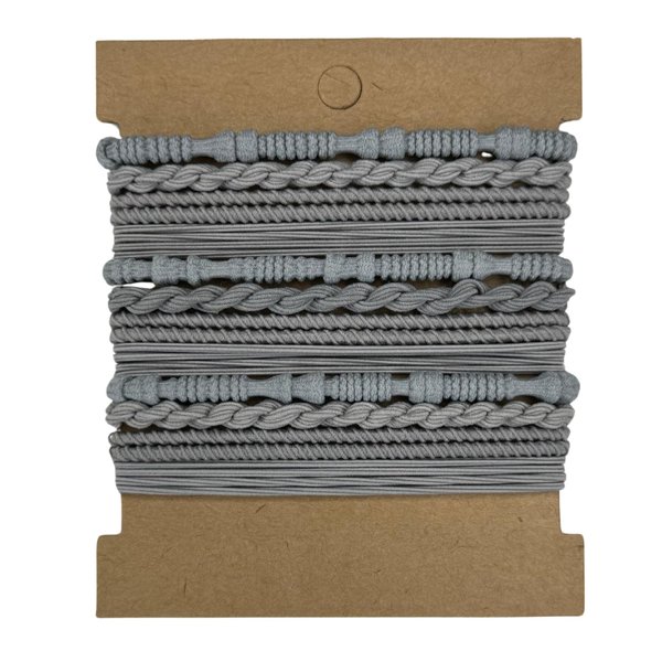 12pcs Hair Tie Bracelets, Boho Hair Ties, Hair Ties for Women, Elastic Hair Ties, Hair Bands for Ponytails (Gray)