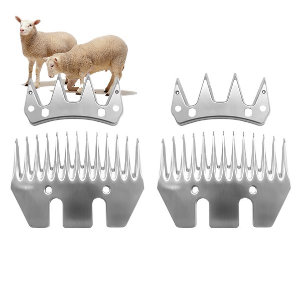 YAZIYIR Sheep Grooming Clippers Replacement Blades Compatible with Oster/Lister/Heiniger/GDJOB/BEETRO/Dragro/TAKEKIT Sheep Clippers for Thick Coat Animals,Made of Stainless Steel (13 Tooth(2 PCS))